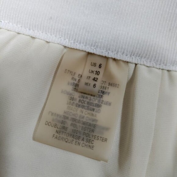 Elie Tahari White Artsey Lagenlook Elastic Waistband Culottes Capri Pants Size 6 - Picture 13 of 16
